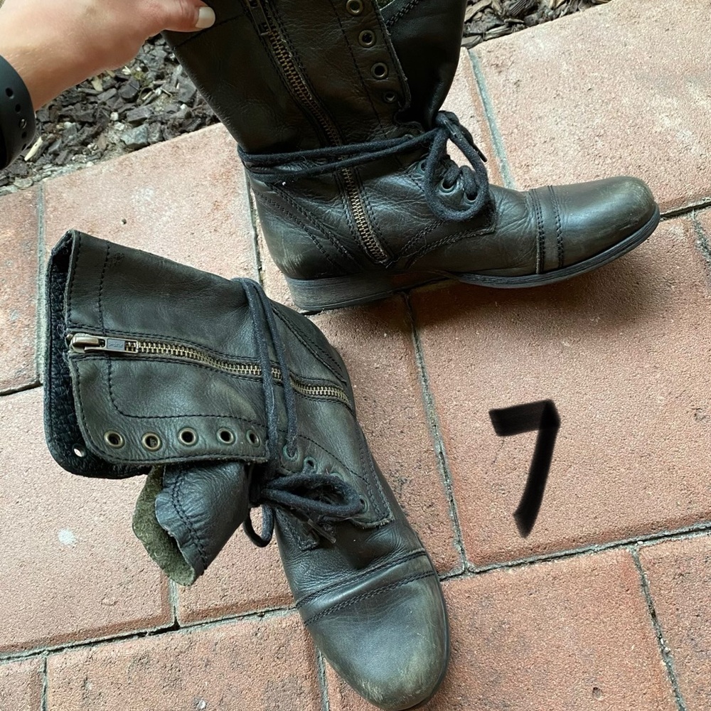 Steve Madden Troopa Combat Boots Black